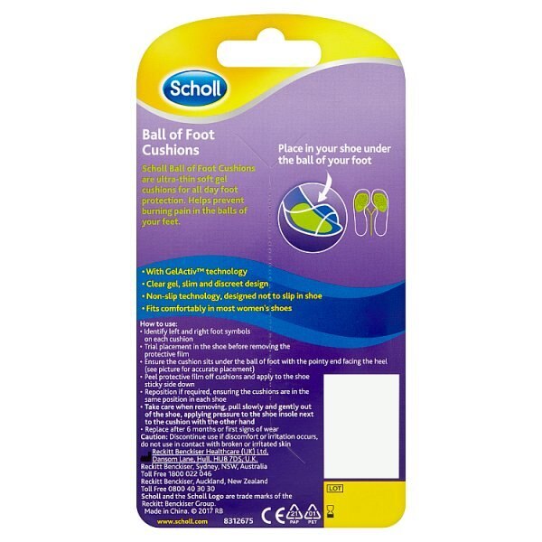 Scholl Party Gel Pads for Heels Ball of Foot Insoles