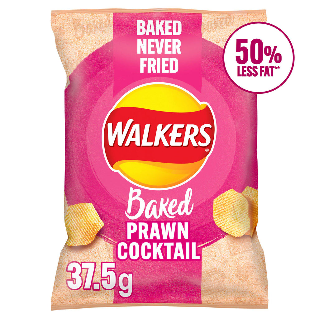 Walkers Oven Baked Prawn Cocktail Flavoured Crisp Snacks 37.5g