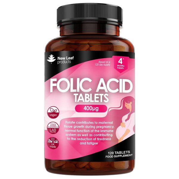 New Leaf Folic Acid 400mcg - High Strength Pregnancy Tablets GOODS Superdrug   