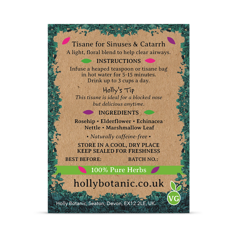 Holly Botanic Breathe Tisane Elderflower Rosehip 40 Cup Loose, imported from the UK