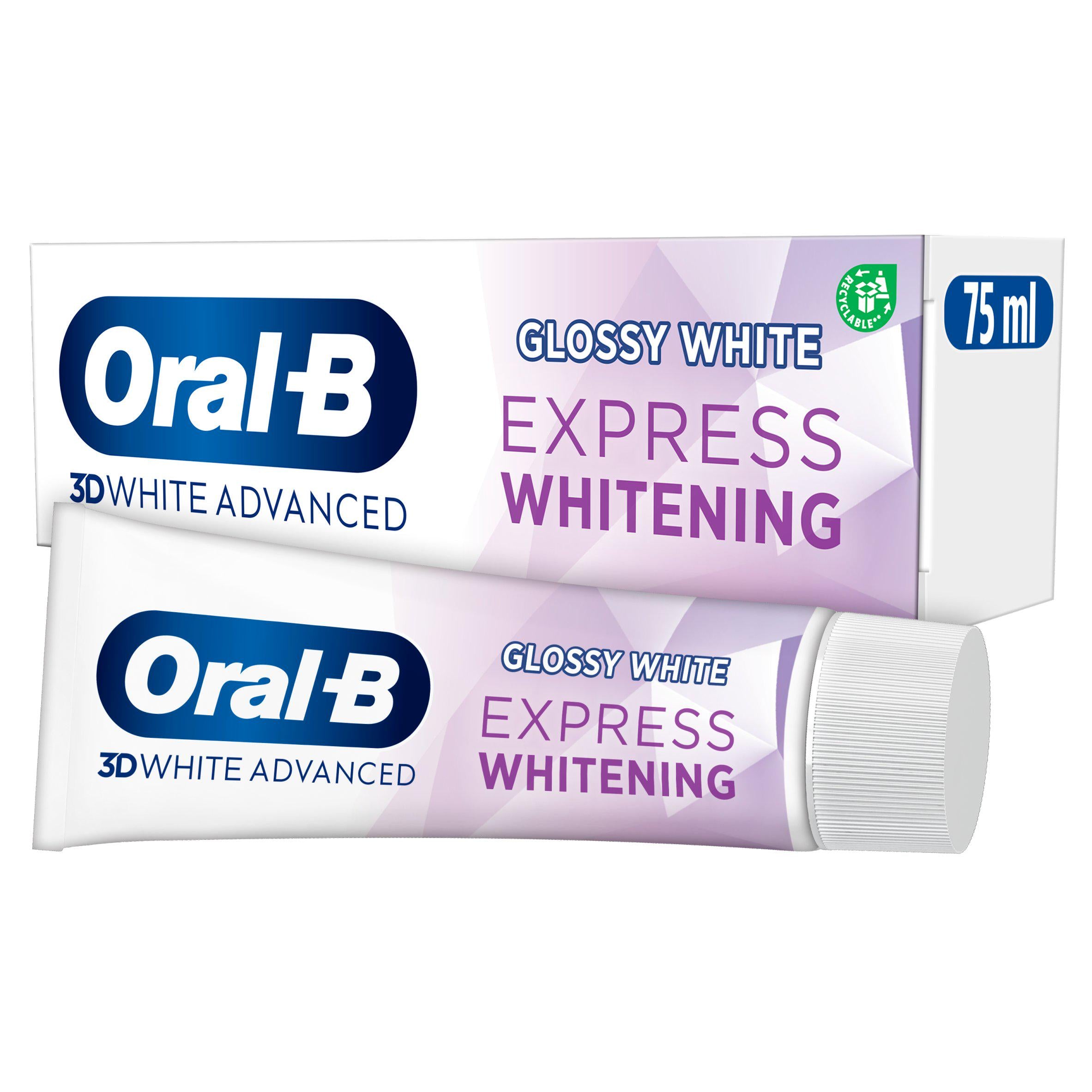 Oral-B 3D White Advanced Express Whitening Glossy Toothpaste 75ml GOODS Sainsburys   