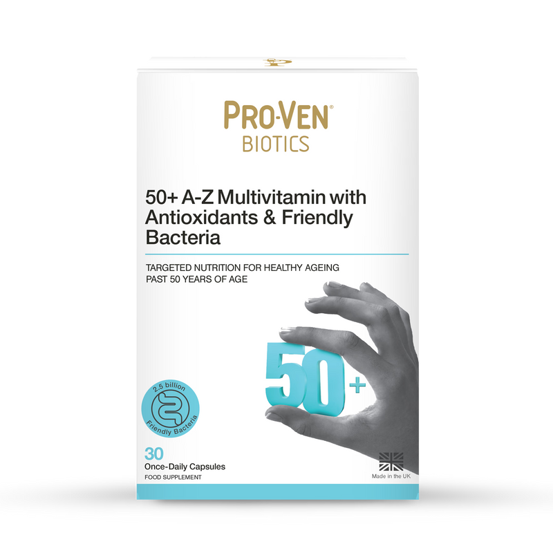 Pro-Ven Biotics 50+ multivitamin with friendly bacteria 30 capsules - British product