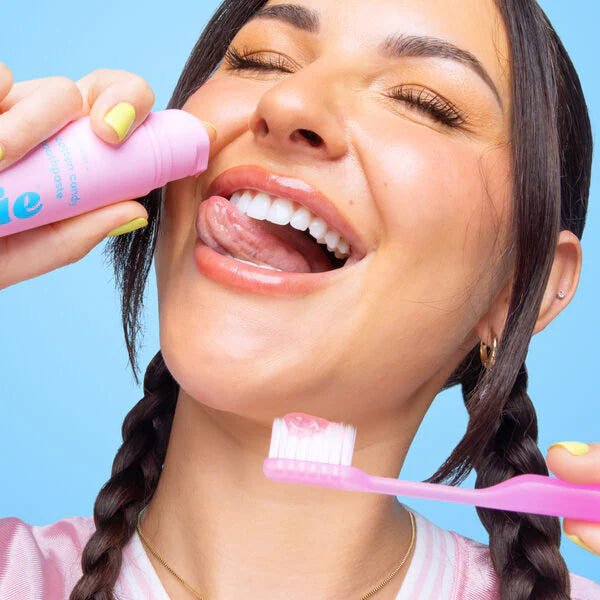 Pasta de dientes Hismile algodón de azúcar, tubo rosa, versión del Reino Unido