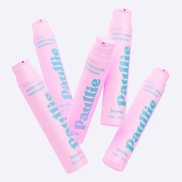 Pasta de dientes Hismile algodón de azúcar, tubo rosa, versión del Reino Unido