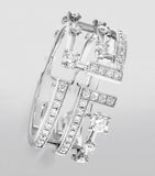 Marli New York asymmetric 18kt white gold diamond ring - British product