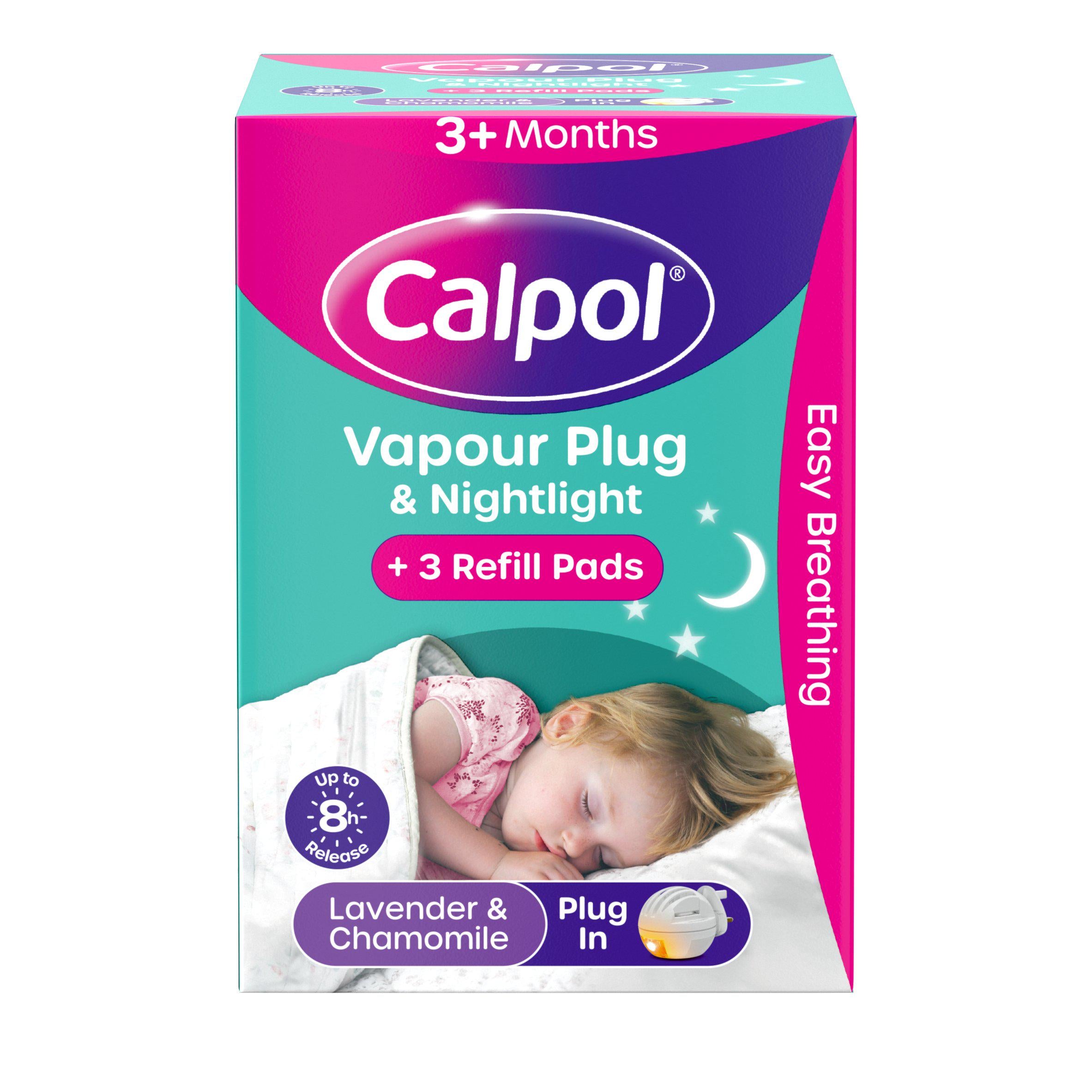 Calpol Vapour Plug & Nightlight Lavender & Chamomile 3+ Months GOODS Sainsburys   