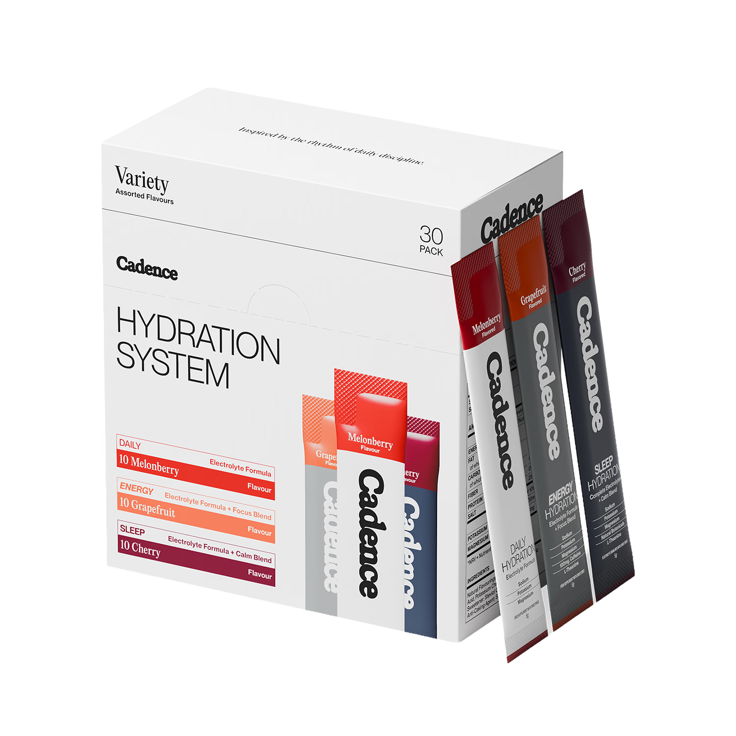 Cadence The Stack variety pack 30 sachets, UK version