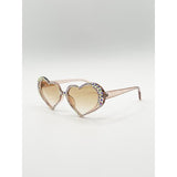 SVNX heart sunglasses gem detail champagne (British brand)