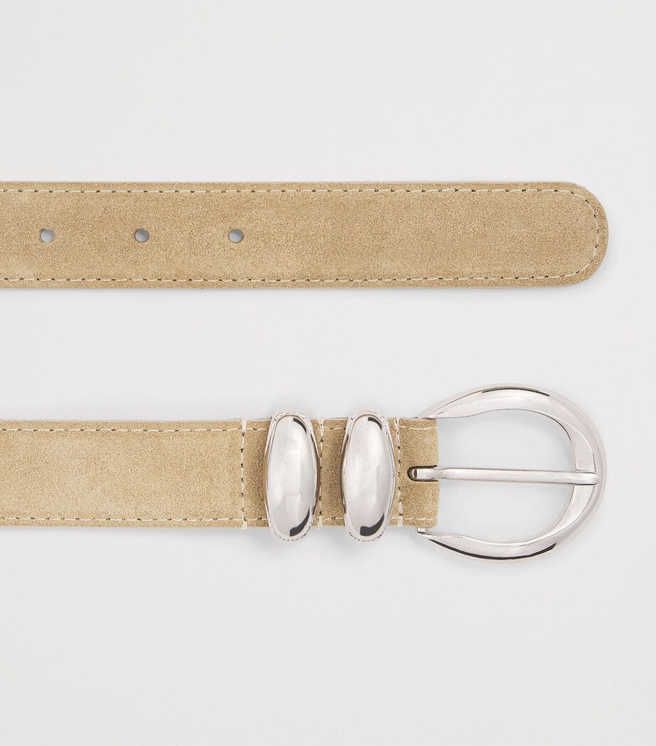 Sandro Paris suede belt with silver buckle, UK version