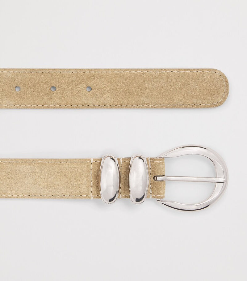 Sandro Paris suede belt with silver buckle, UK version