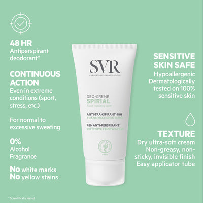 Superdrug SVR Spirial Antiperspirant Cream 48hr 50ml- Buy online at McGrocer