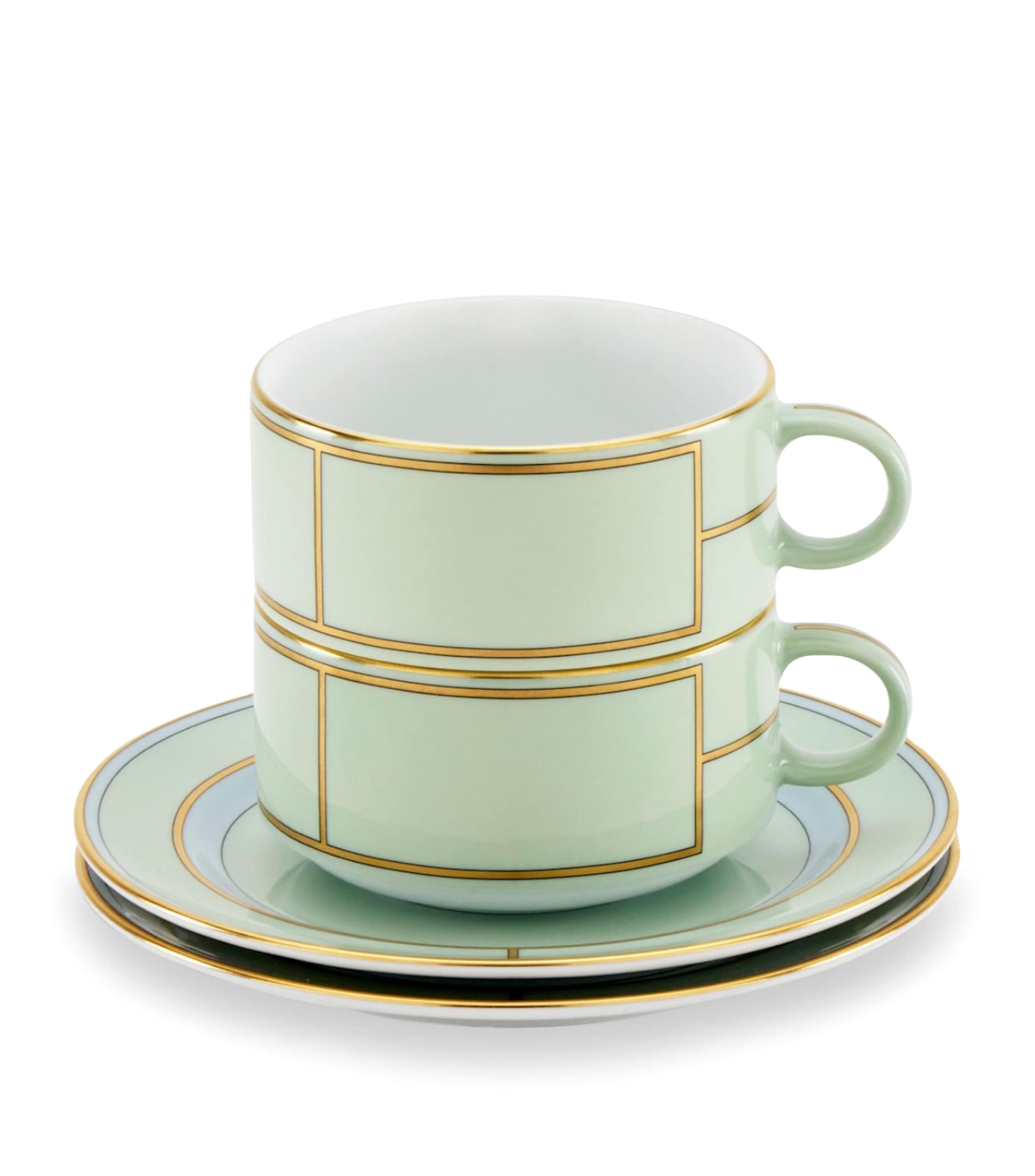 GINORI 1735 Verde teacup and saucer set of 2 - British product