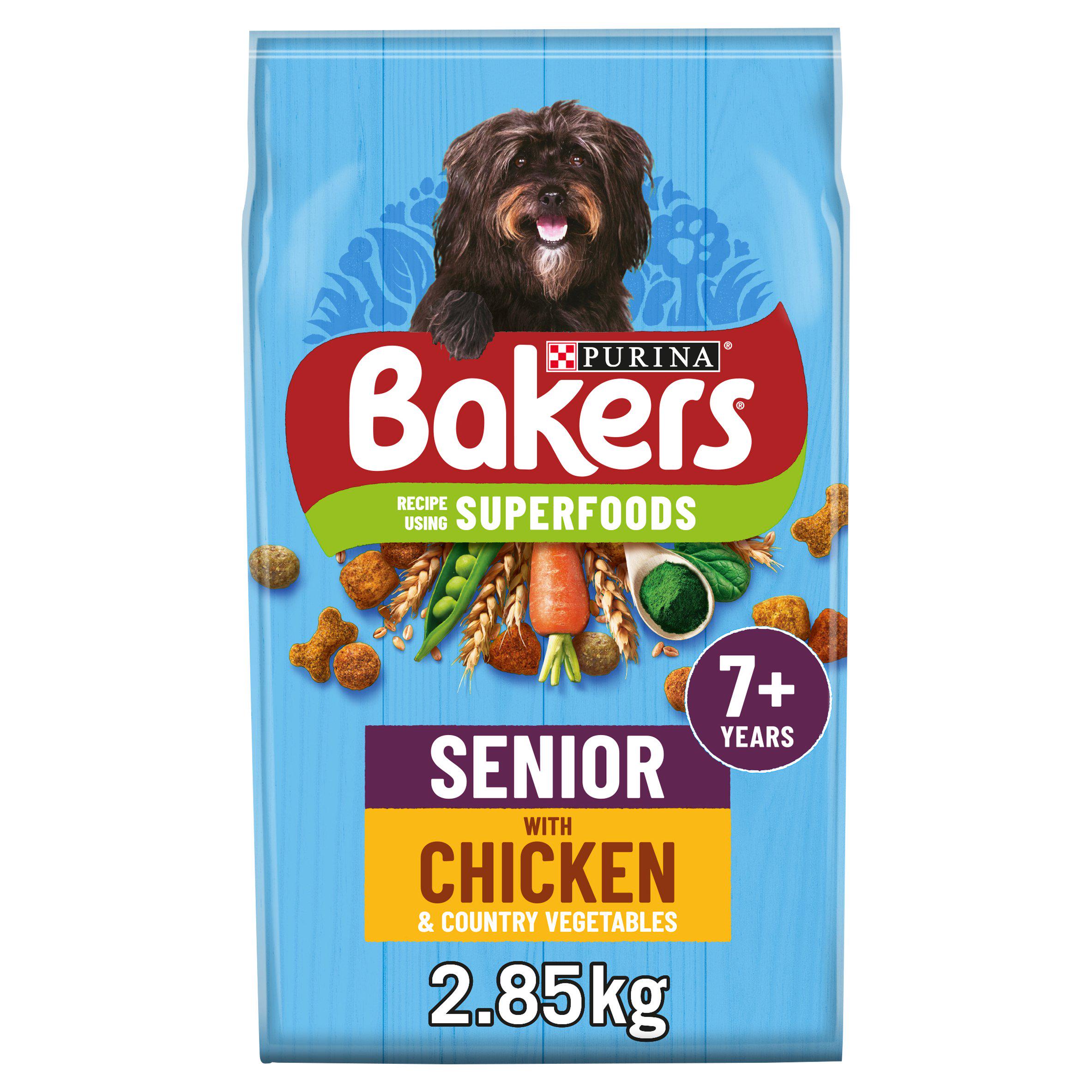 Bakers Senior Dry Dog Food Chicken and Veg 2.85kg GOODS Sainsburys   