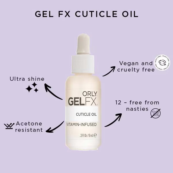 Orly Gel FX Cuticle Oil Bottle, imported from the UK