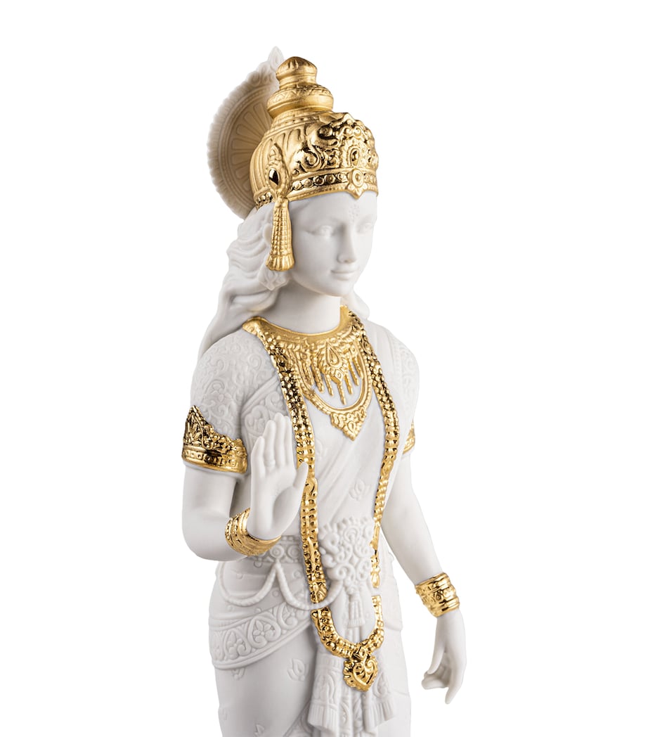 Lladró porcelain Sita sculpture with golden accents - British product