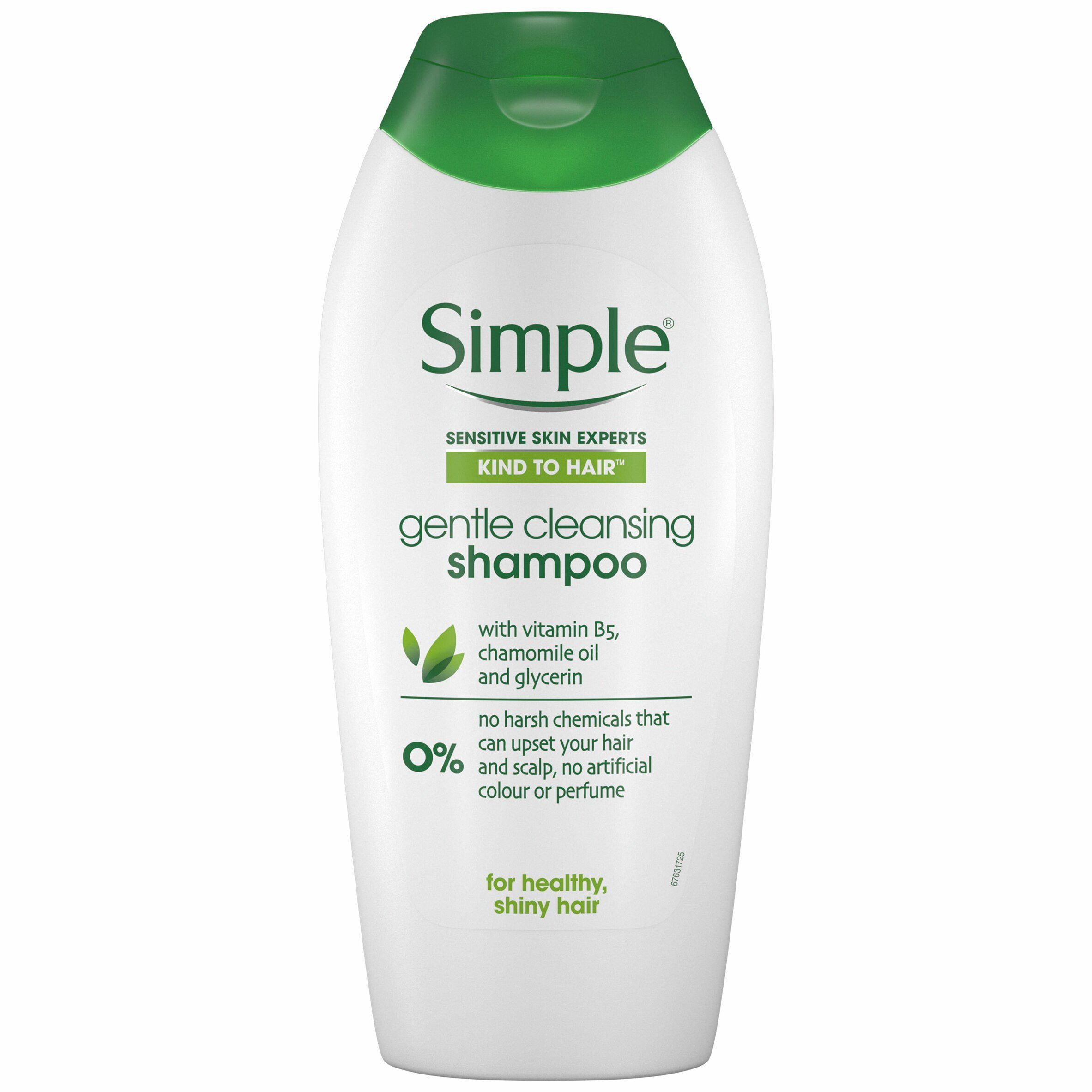 Simple Kind to Hair Gentle Cleansing Shampoo with Vitamin B5 Chamomile Oil & Glycerin Bottle 400ml hair Sainsburys   