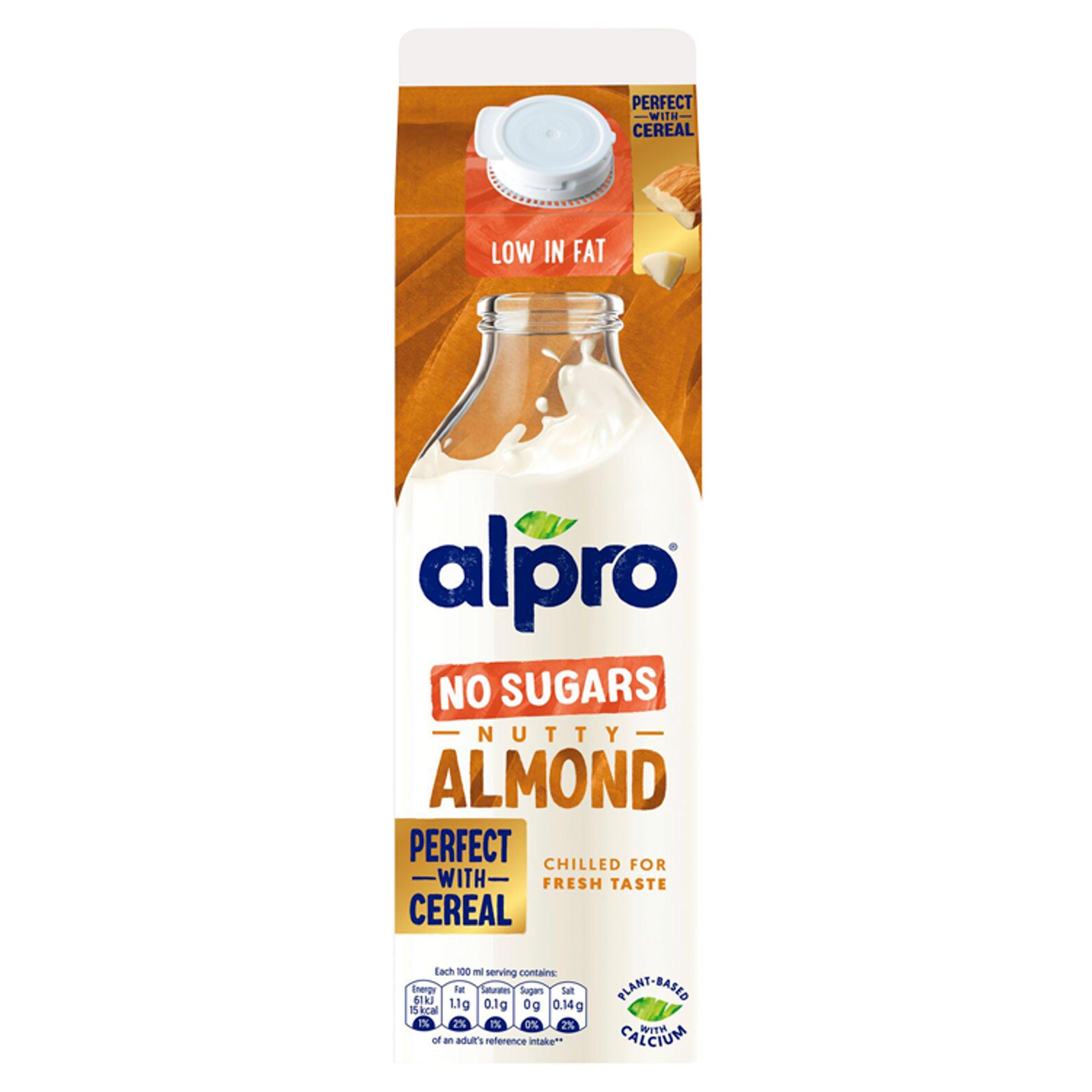 Alpro Almond Milk No Sugars Chilled Dairy Alternative 1L GOODS Sainsburys   