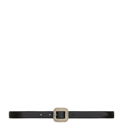 Harrods Saint Laurent Calfskin Embellished Belt 2cm- Buy online at McGrocer
