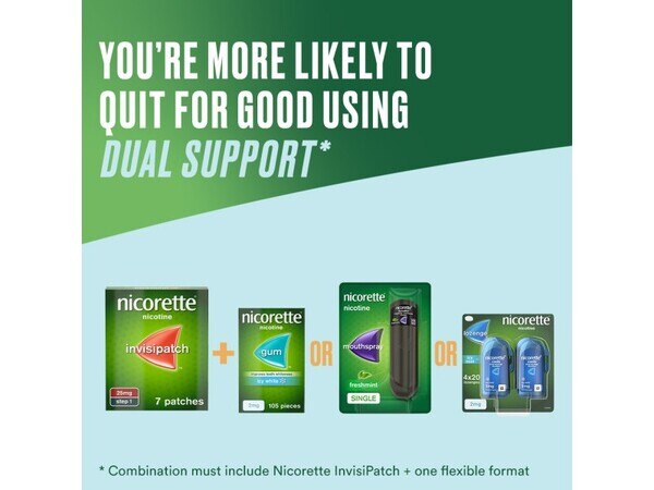 Nicorette® invisi Nicotine Patch 15mg 7 Step2 (Stop Smoking) GOODS Superdrug   