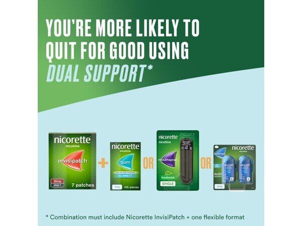 Nicorette® Step 1 Invisi 25mg Patch Nicotine 7 Patches