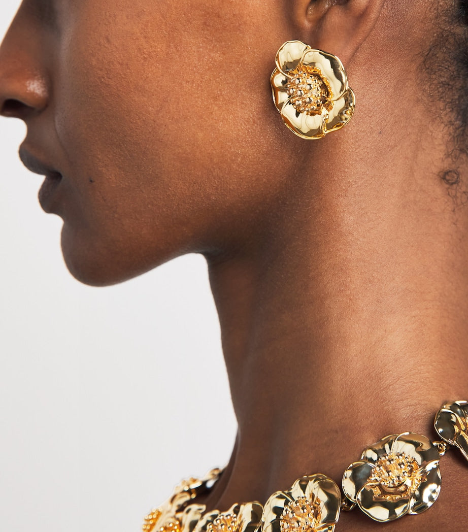 Boucles d'oreilles clipuchsia florales Carolina Herrera, version Royaume-Uni