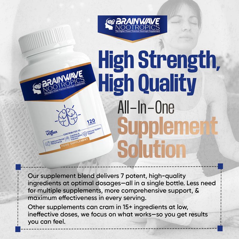 Brainwave Nootropics brain supplement complex 120 capsules (British brand)
