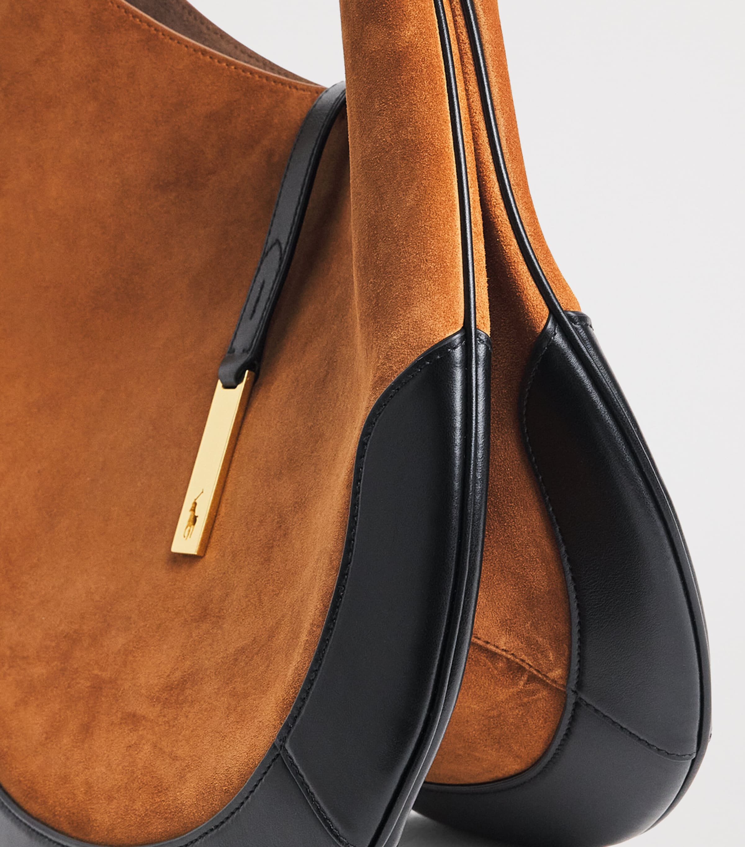 Polo Ralph Lauren large suede Polo ID shoulder bag, imported from the UK