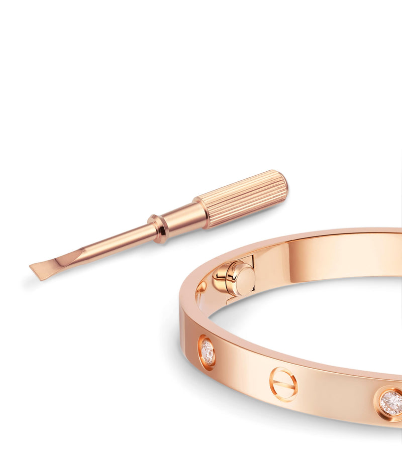 Cartier LOVE bracelet rose gold 4-diamond 6.1mm, UK version