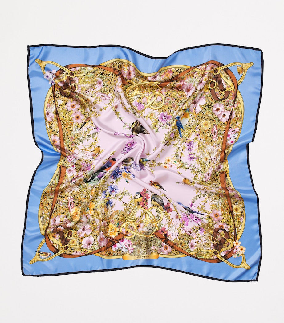 Aspinal of London silk scarf Edwardian garden 140x140cm, imported from the UK