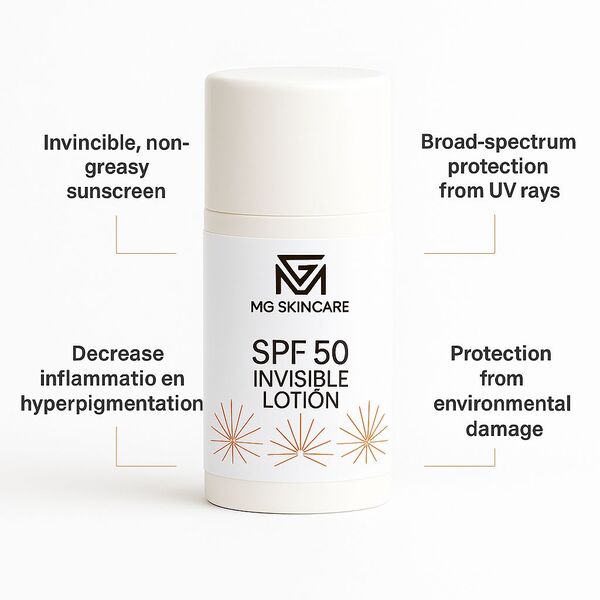 MG SPF 50 Invisible sunscreen lotion 50 ml (British brand)