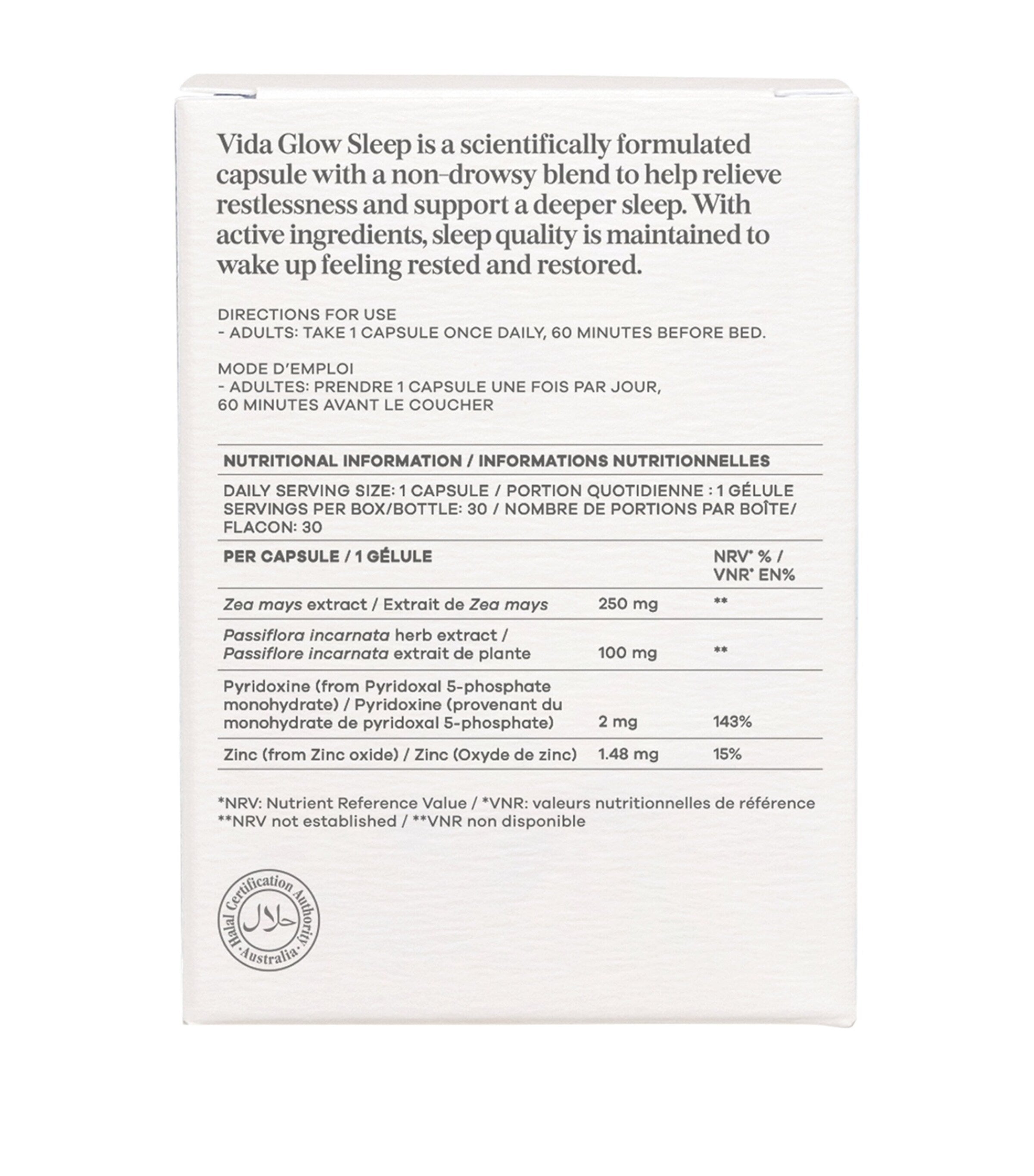 Vida Glow Sleep Capsules 250g (British brand)