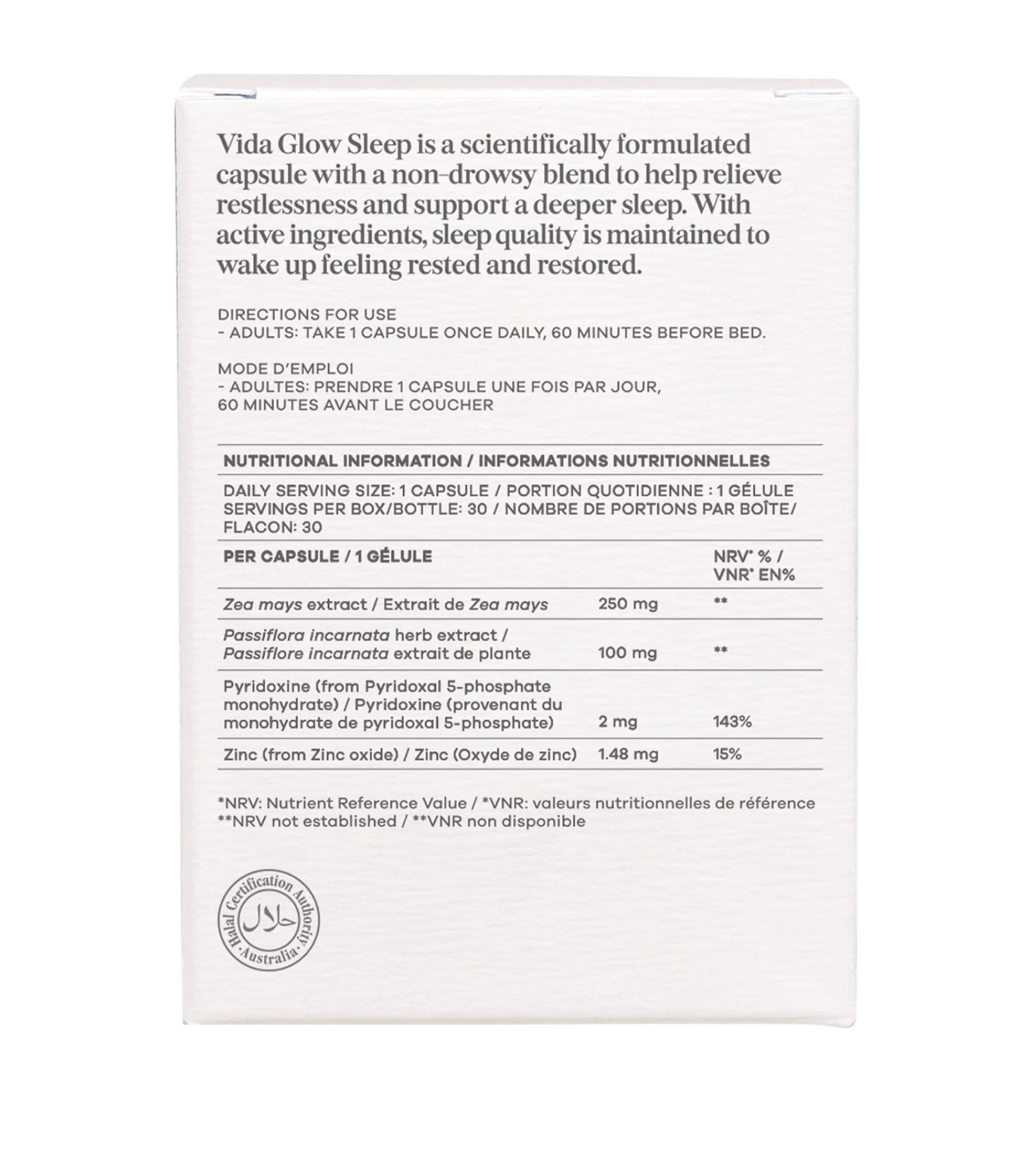 Vida Glow Sleep Capsules 250g (British brand)
