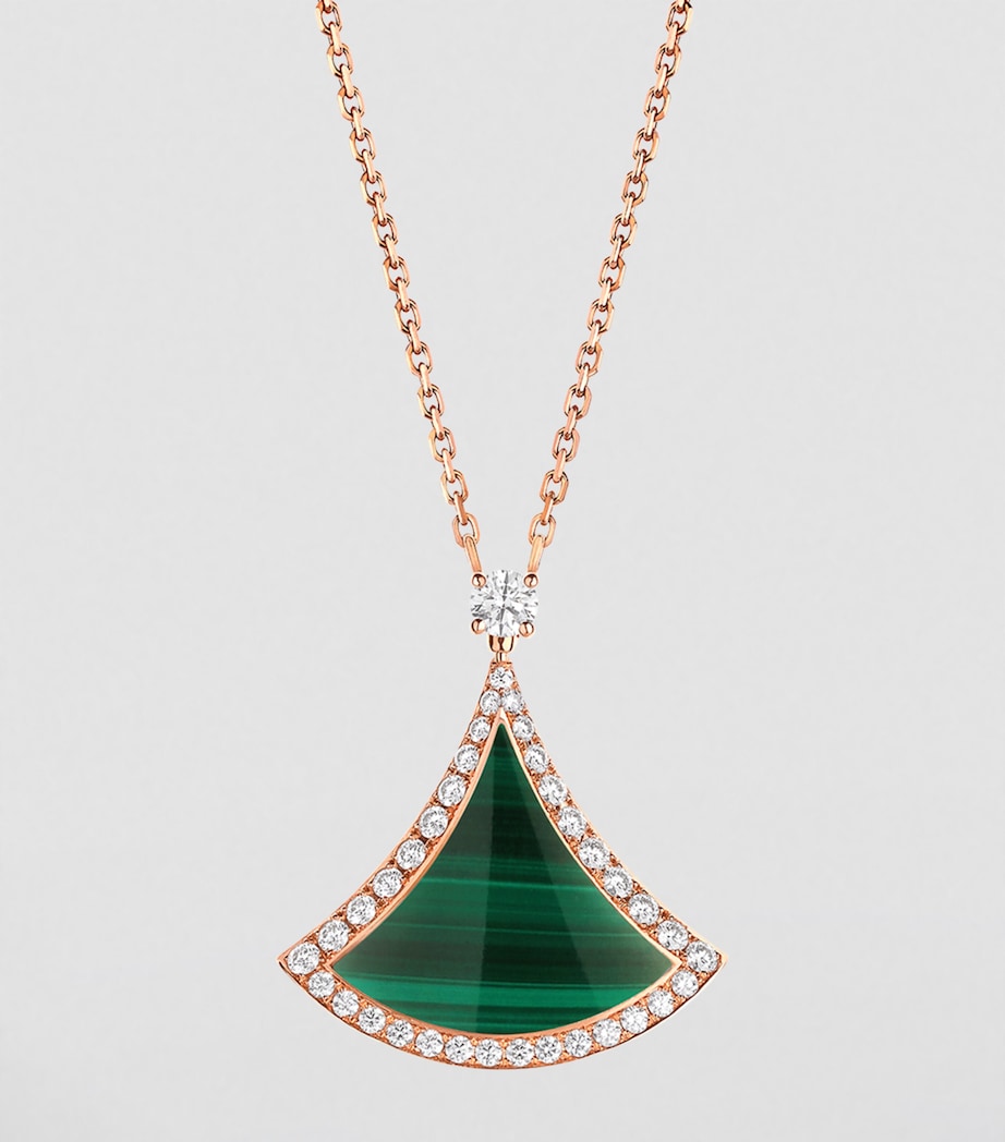 Bvlgari Divas' Dream rose gold malachite diamond necklace, imported from the UK