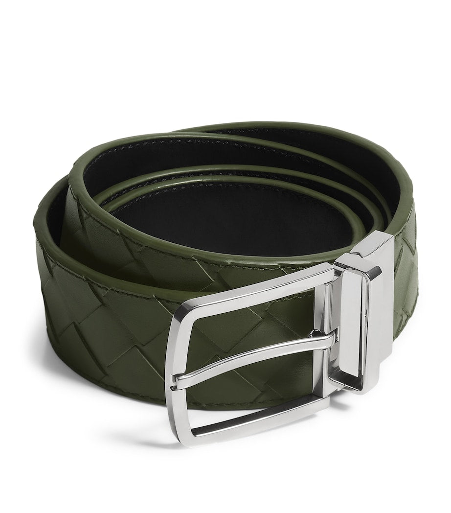 Bottega Veneta reversible belt Intrecciato weave calfskin leather - British product