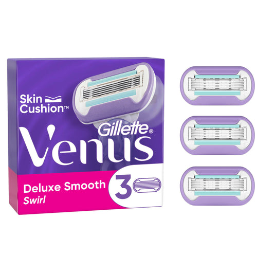 Gillette Venus Swirl Blades x3 women's shaving Sainsburys   