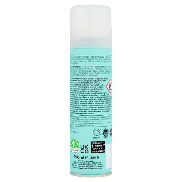 Superdrug Dry Shampoo Coconut 150ml (British brand)