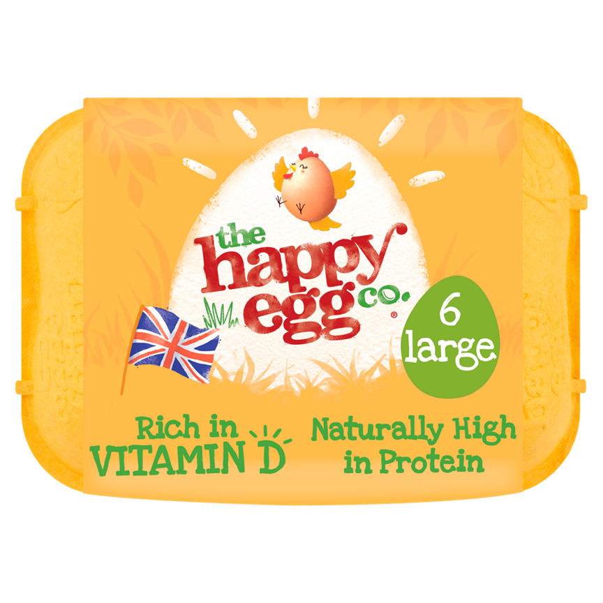 The Happy Egg Co Free Range 6 Large Eggs GOODS ASDA   