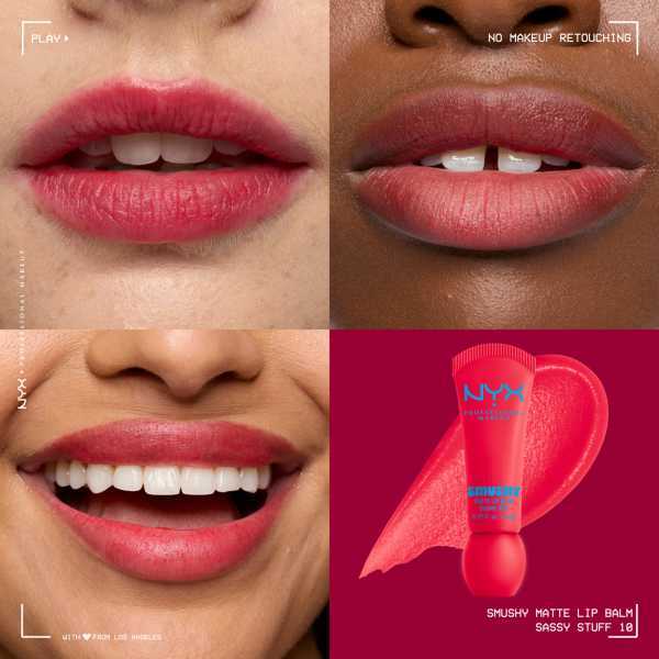 NYX Smushy Matte Lip Balm Sassy Stuff, imported from the UK