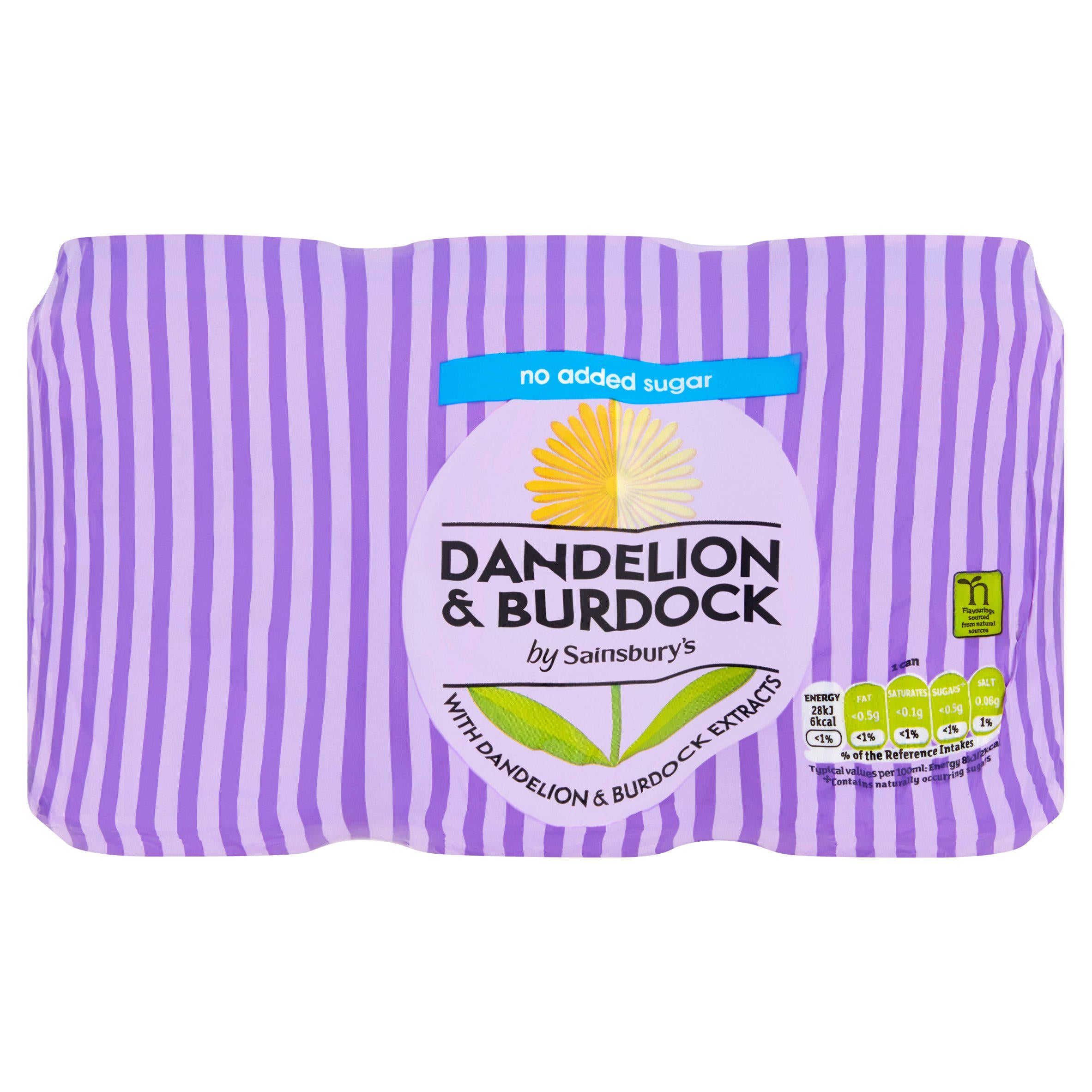 Sainsbury's Dandelion & Burdock Diet x6 330ml Diet & sugar free Sainsburys   