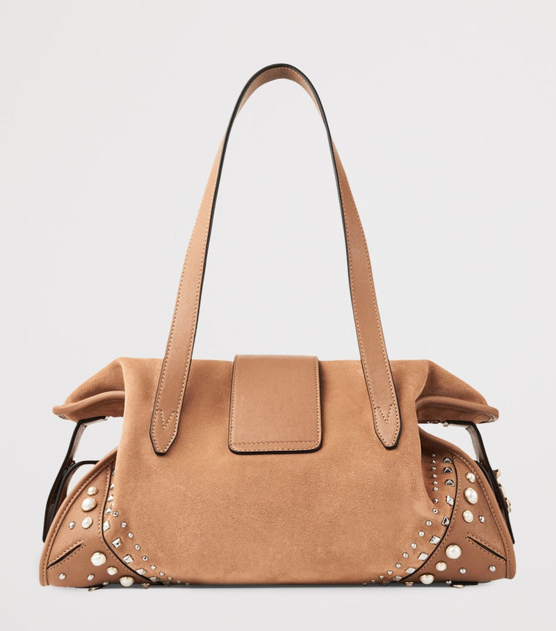 Jimmy Choo suede bar holdall bag 22x35x16cm, imported from the UK