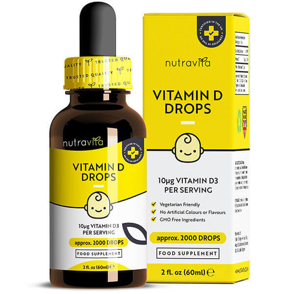 Nutravita Vitamin D3 Drops for Kids 60ml 400IU/10µg per Drop GOODS Superdrug   