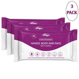 Nilaqua wipes 30pk triple pack for face body and hands (British brand)