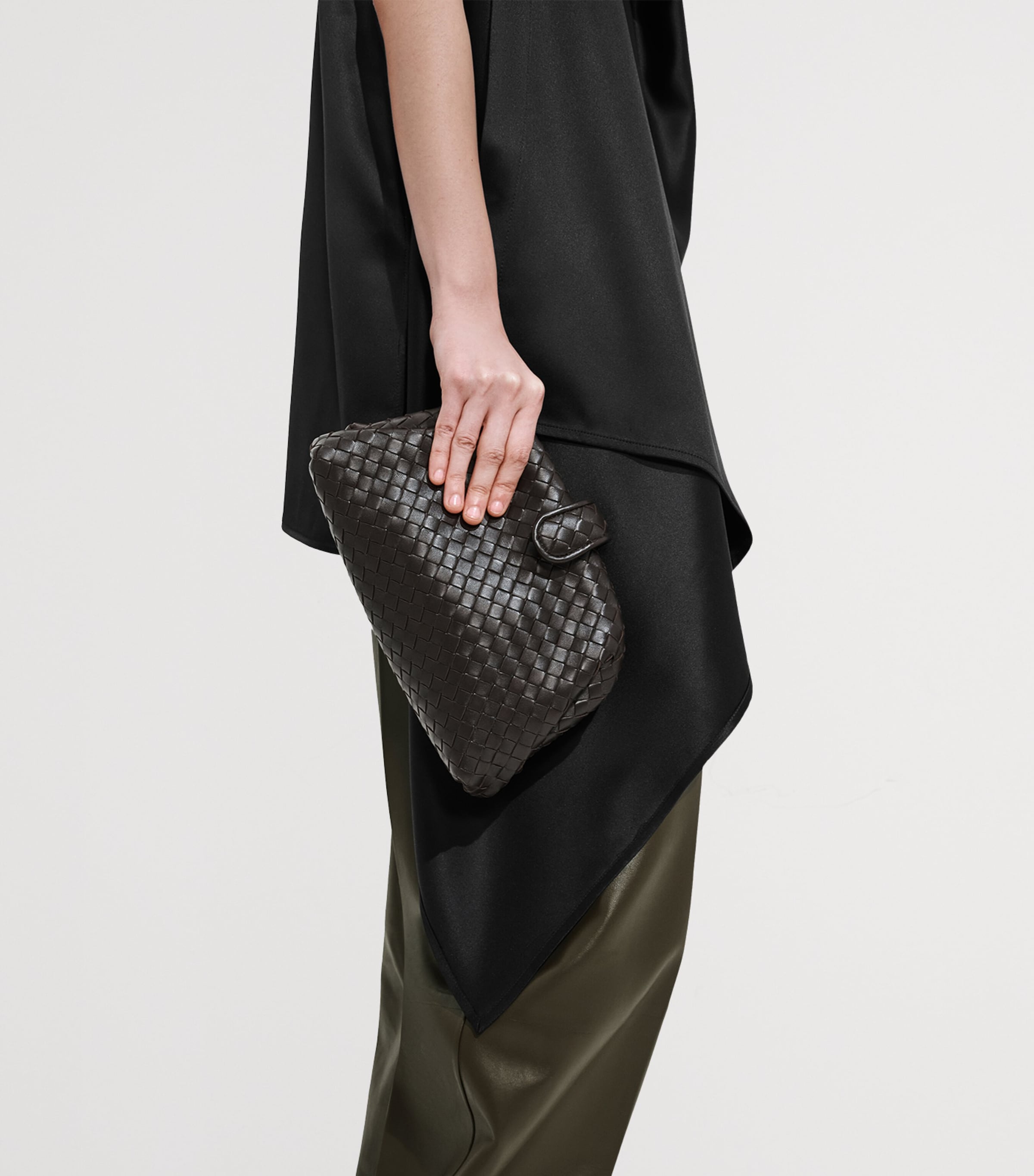 Bottega Veneta kleine Leder Lauren 1980 Clutch Bag, importiert aus Großbritannien