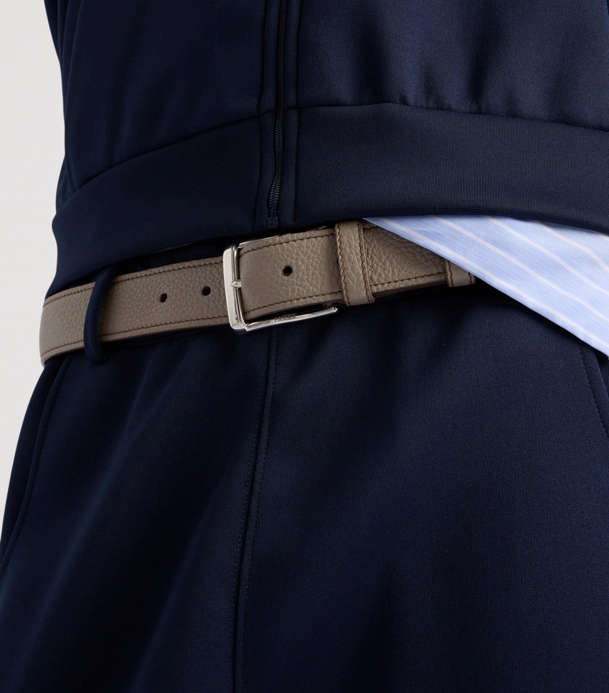 Prada calf leather belt with logo buckle, UK version