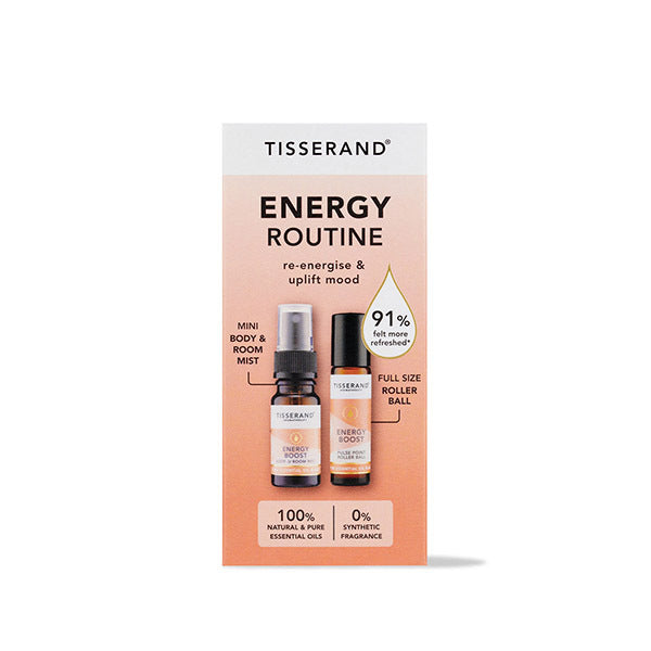 Tisserand Energy Routine essential oil duo 9ml and 10ml, UK version