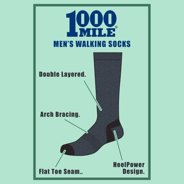 1000 Mile men's lightweight walking Repreve socks, UK version