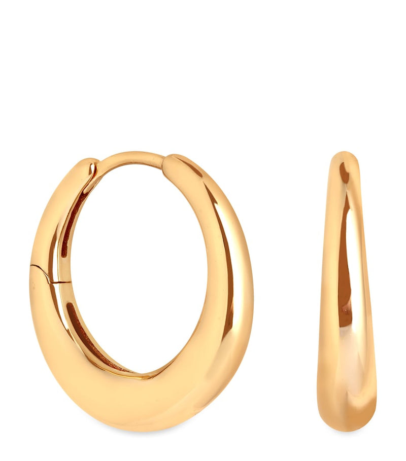 Astrid & Miyu gold-plated dome hoop earrings medium, UK version
