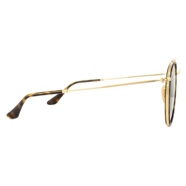 Ray-Ban Round Double Bridge sunglasses 3647N gold and green, imported from the UK