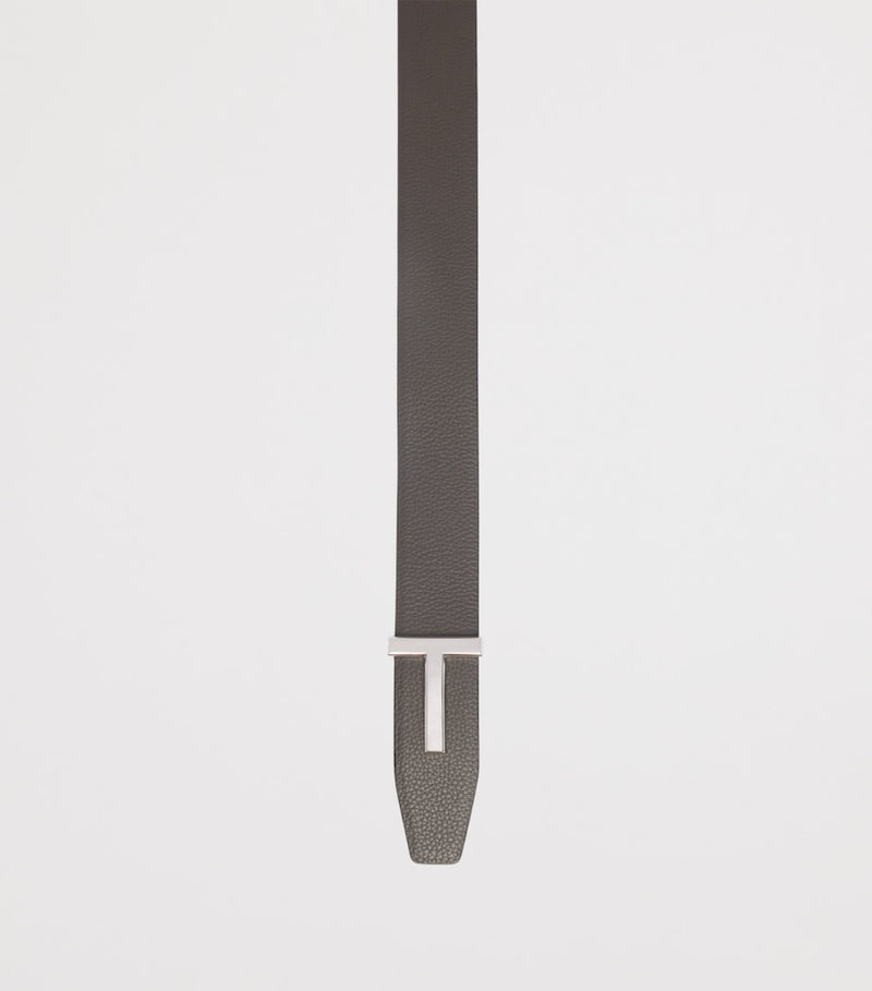 TOM FORD Leather T Icon Belt, imported from the UK