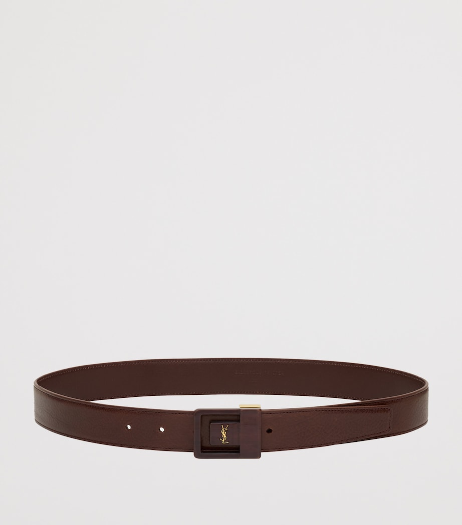 Saint Laurent calfskin boucle belt Cassandre logo 3cm, imported from the UK